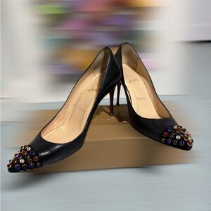 Christian Louboutin Black Heels with Multicolor Studs